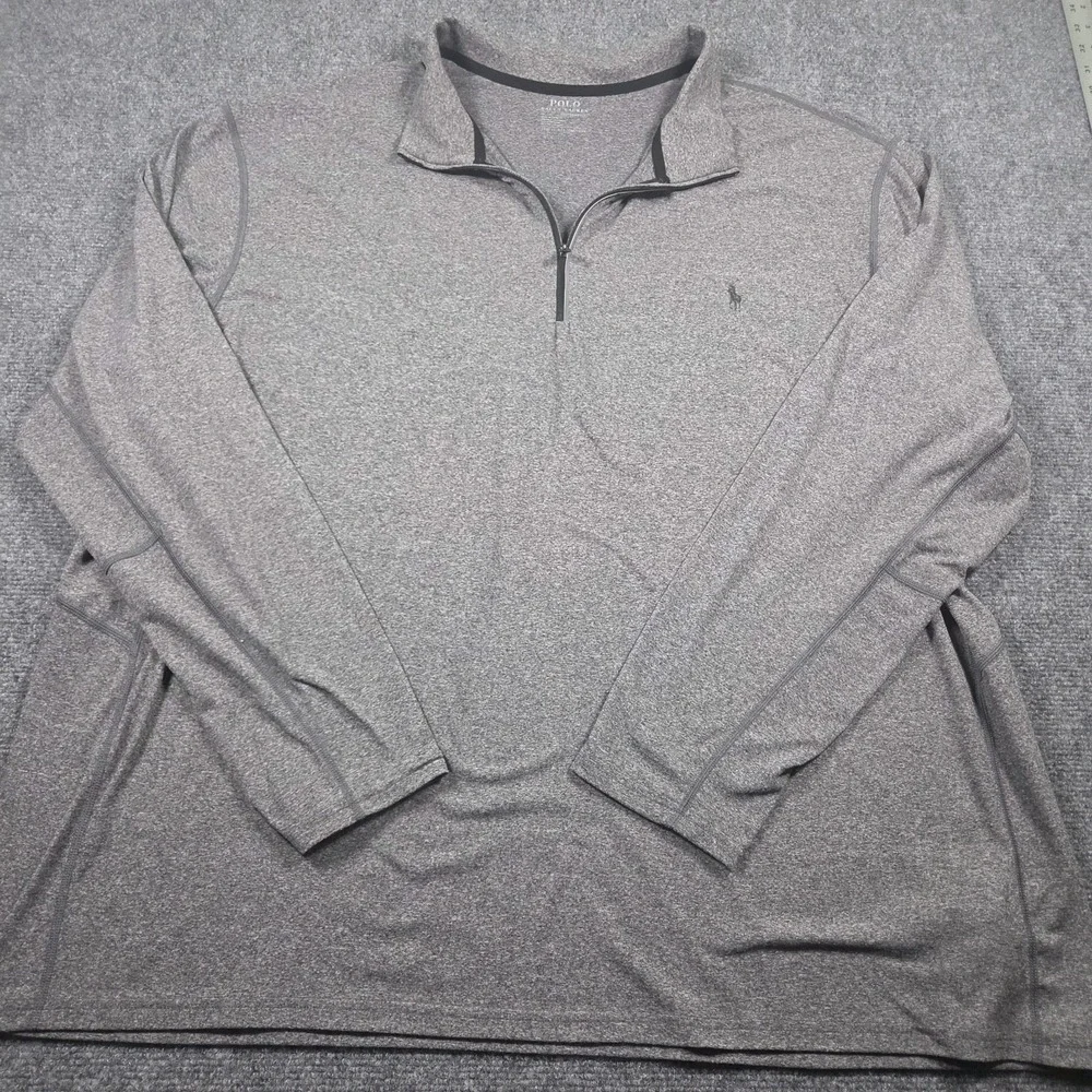 Polo Ralph Lauren Performance Quarter Zip Mens 2XB Heathered Gray Stretch